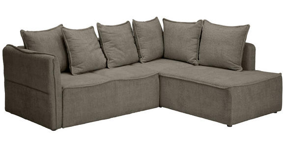 ECKSOFA Taupe Chenille  - Taupe/Schwarz, KONVENTIONELL, Kunststoff/Textil (233/193cm) - Carryhome