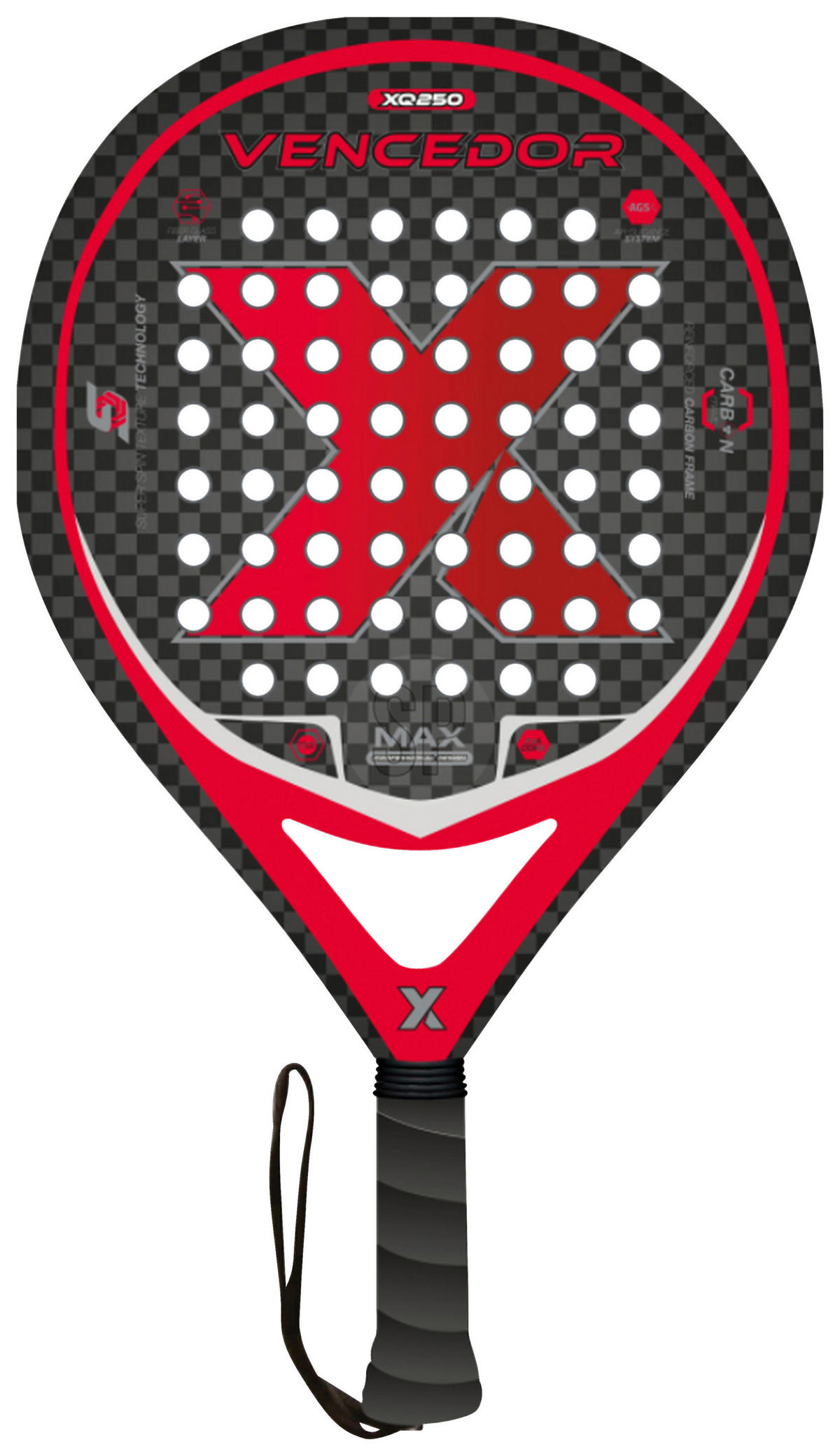PADEL SCHLÄGER ROT - Rot/Schwarz, KONVENTIONELL, Kunststoff (37/26/3,5cm)