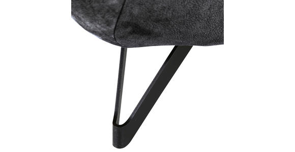 CHAISELONGUE in Mikrofaser Anthrazit  - Anthrazit/Schwarz, Design, Textil/Metall (190/90/95cm) - Carryhome