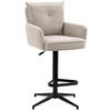BARHOCKER Cord Beige Eisen Stoffauswahl, Sitzfläche 360° drehbar, inklusive Armlehnen  - Beige/Schwarz, Design, Textil/Metall (54/98-120/58cm) - Novel