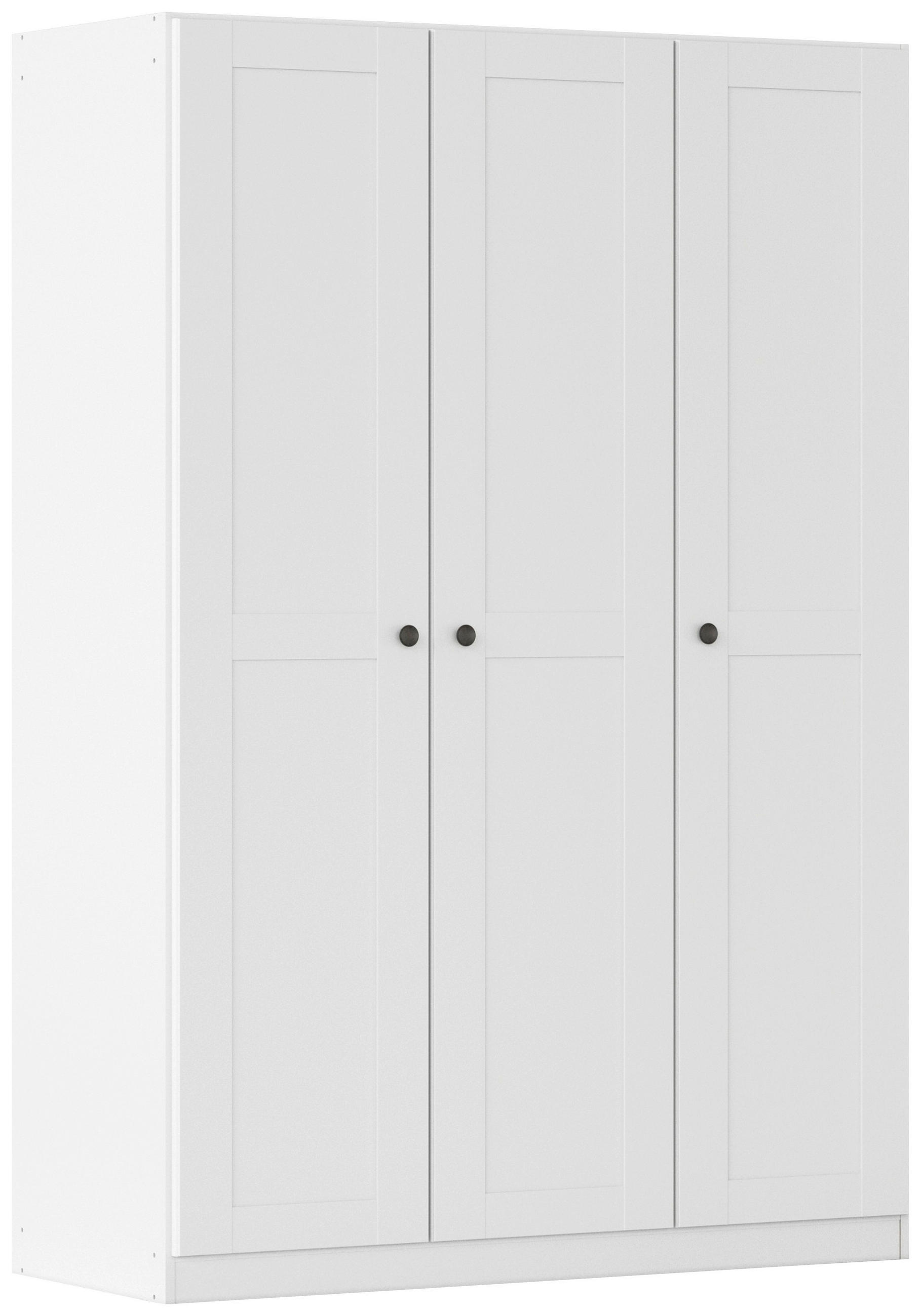 DREHTÜRENSCHRANK 135/197/54 cm,  in Weiß, 3-türig  - Schwarz/Weiß, KONVENTIONELL, Holzwerkstoff/Kunststoff (135/197/54cm) - home24