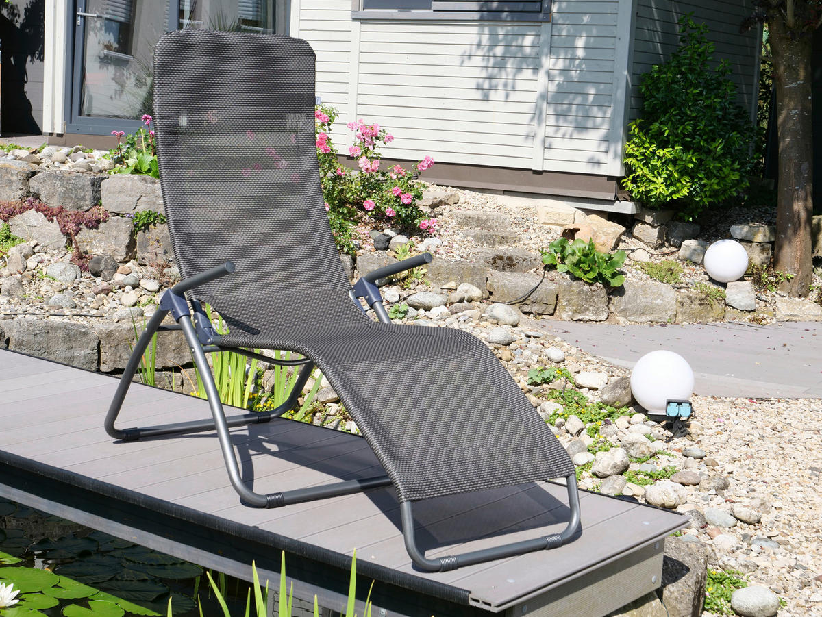 GARTEN-RELAXSESSEL 80/130/70 cm  - Anthrazit, KONVENTIONELL, Kunststoff/Textil (80/130/70cm)