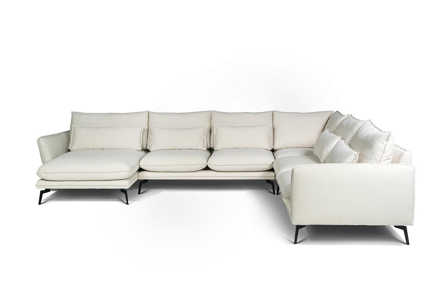 SOFFA i beige  - beige/svart, Klassisk, metall/trä (384/90/324/160cm) - Best Price