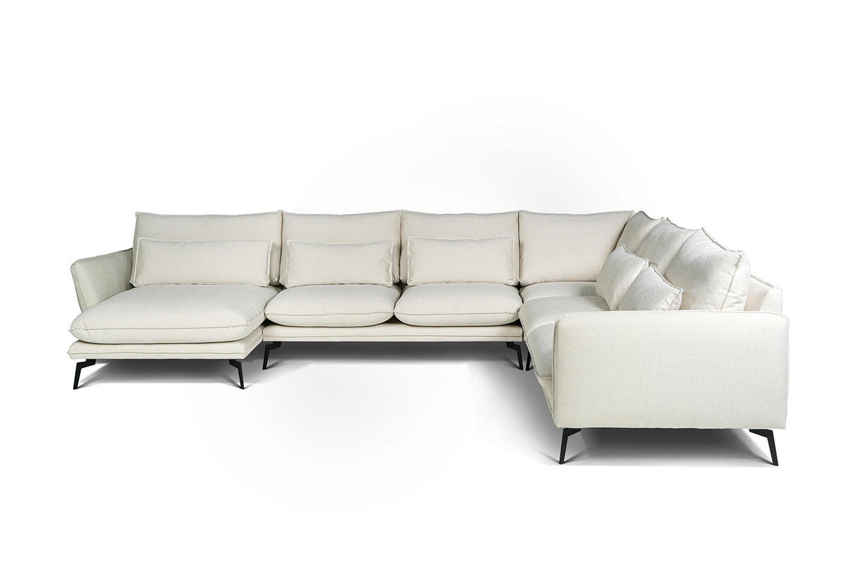 SOFFA i beige  - beige/svart, Klassisk, metall/trä (384/90/324/160cm) - Best Price