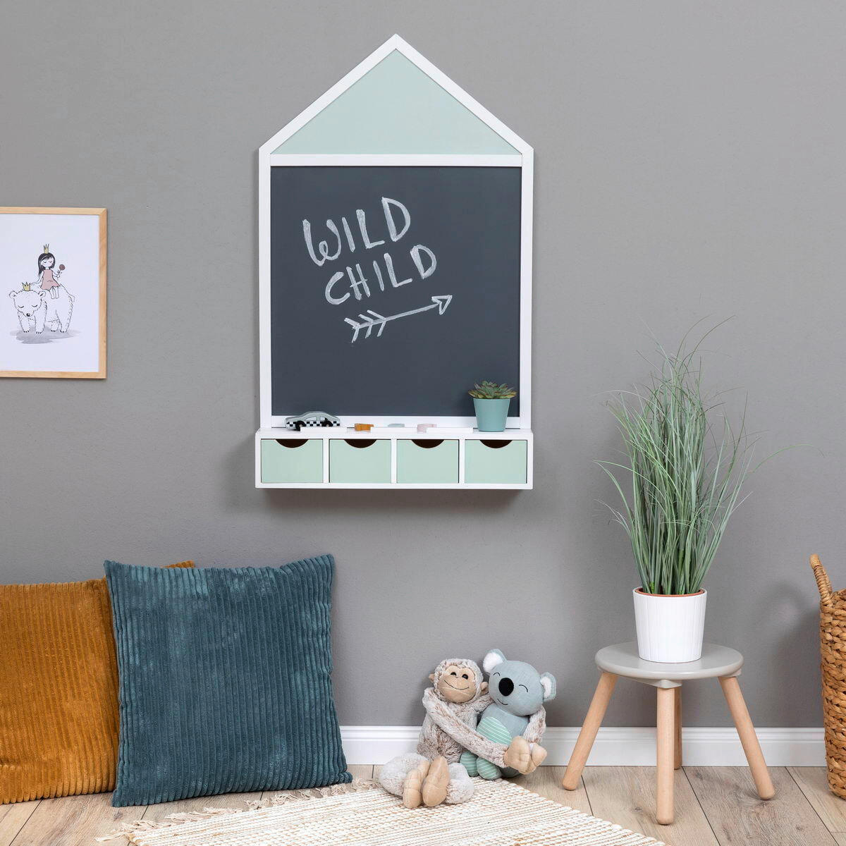 MALTAFEL JUNCUS  - Weiß/Mintgrün, Basics, Holz/Holzwerkstoff (50/11/81cm) - MUSTERKIND