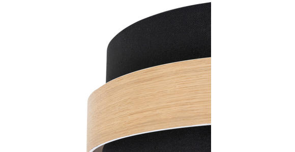 DECKENLEUCHTE  37/18 cm    - Schwarz, MODERN, Holz/Kunststoff (37/18cm) - Novel