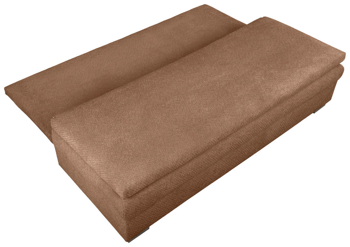 SCHLAFSOFA  mit Liegefunktion, Schlafen auf Sitzhöhe, Rücken echt Struktur Rostfarben  - Rostfarben/Schwarz, KONVENTIONELL, Kunststoff/Textil (195/93/83cm) - Carryhome