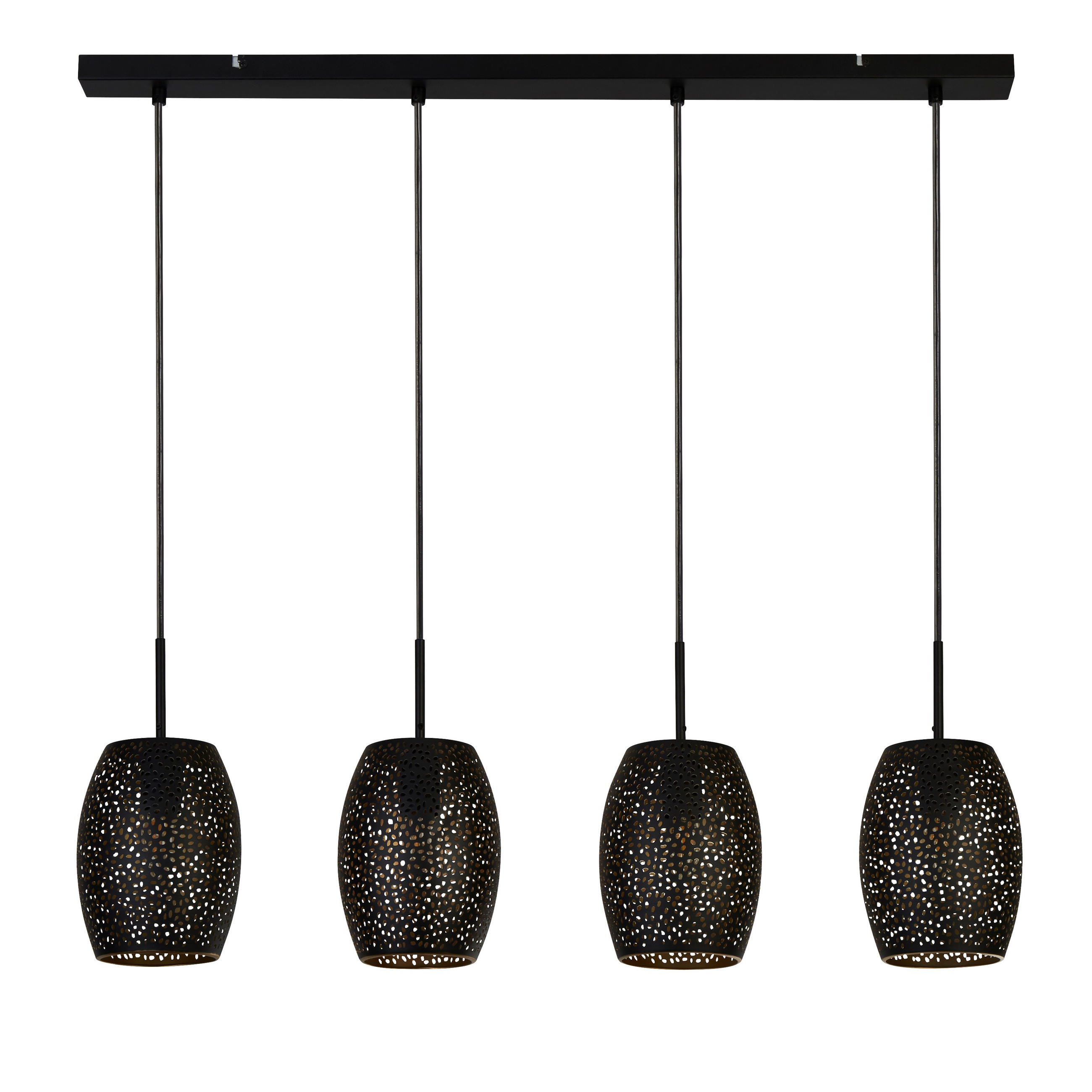 HÄNGELEUCHTE Laser 90/120/15 cm   - Goldfarben/Schwarz, Design, Metall (90/120/15cm) - Searchlight