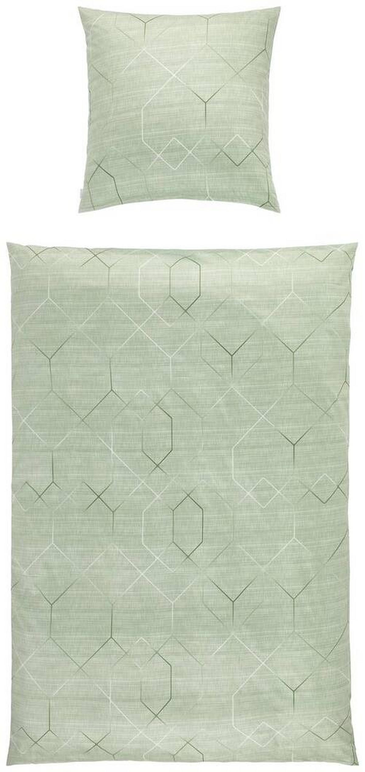 BETTWÄSCHE Satin 155/220 cm  - Grün, KONVENTIONELL, Textil (155/220cm) - Estella