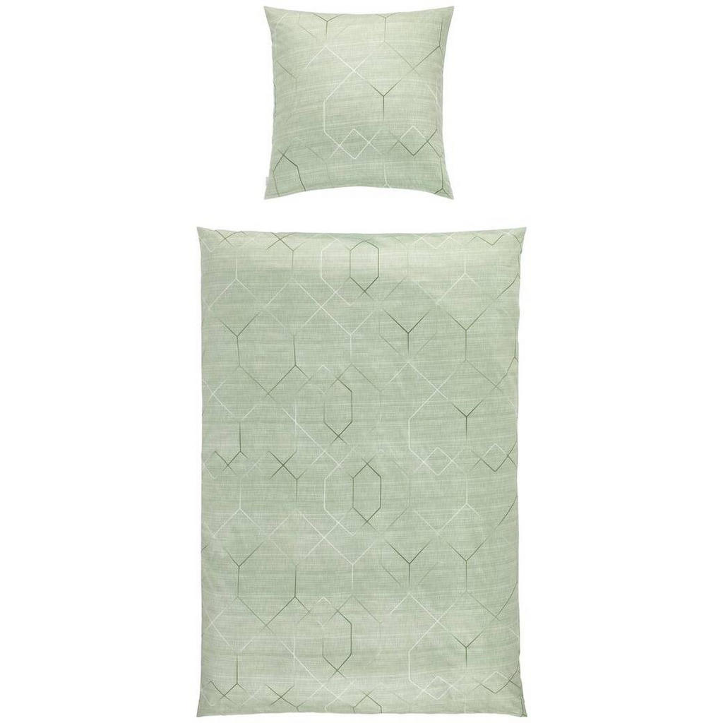 Thumbnail - Estella Bettwäsche, Grün, Textil, Graphik, 155x220 cm, Oeko-Tex® Standard 100, pflegeleicht, atmungsaktiv, hautfreundlic...