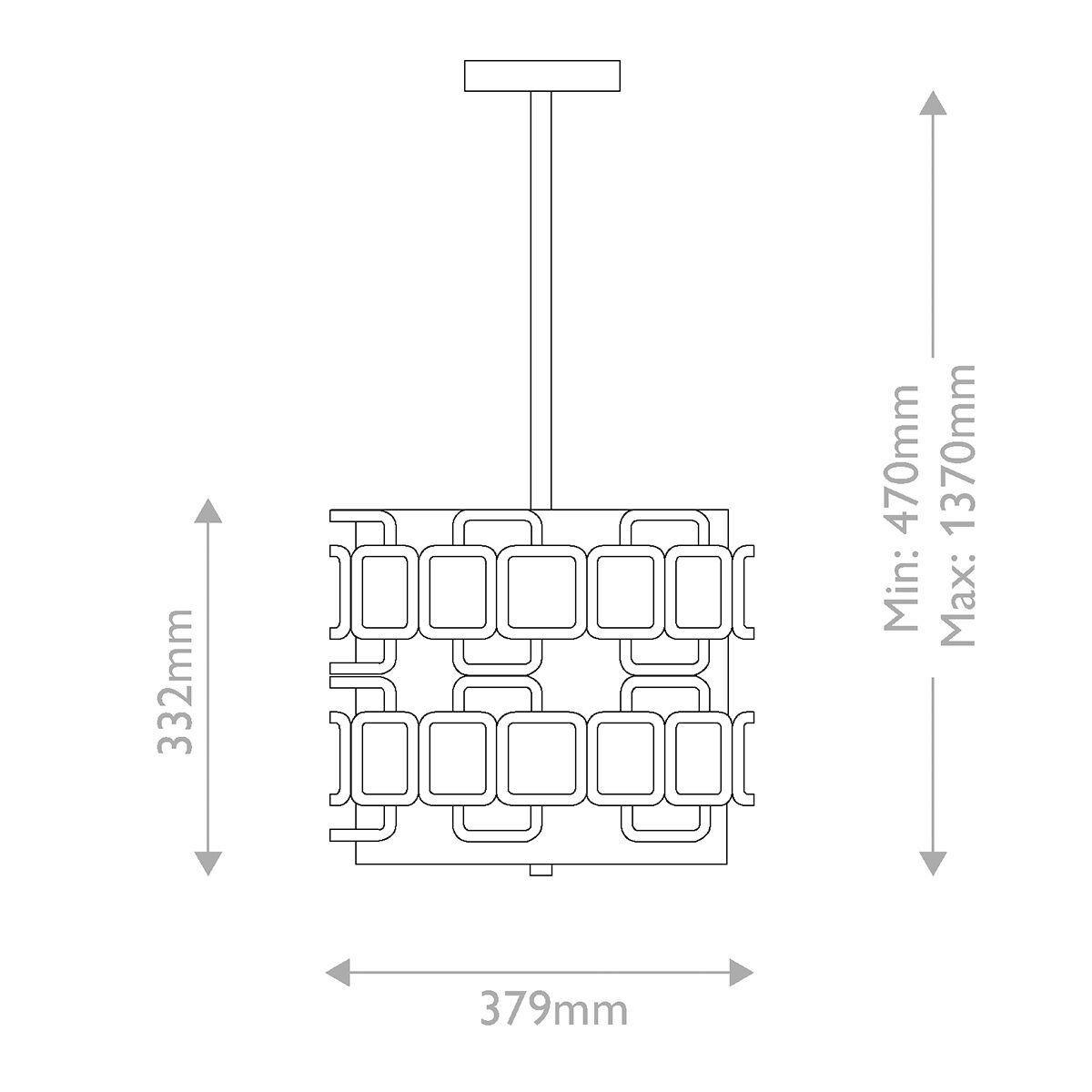 HÄNGELEUCHTE Hinkley 37,9/33,2 cm   - Schwarz, Design, Textil/Metall (37,9/33,2cm) - Elstead Lighting