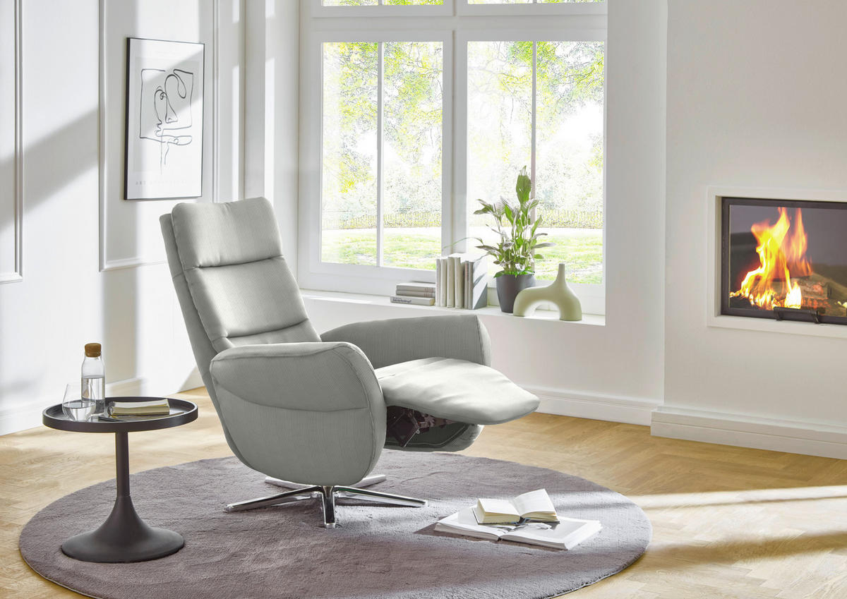 RELAXSESSEL in Textil Silberfarben  - Chromfarben/Silberfarben, Design, Textil/Metall (78/113/83cm) - Beldomo Speed