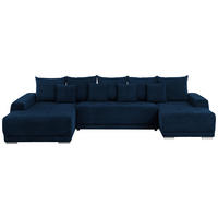 CANAPEA MODULARĂ textil albastru  - argintiu/albastru, Design, plastic/textil (203/350/180cm) - Carryhome