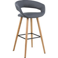 BARSKA STOLICA  tamno siva  tekstil, drvo, metal      - tamno siva/boje hrasta, Design, tekstil/drvo (55/89/46cm) - Carryhome