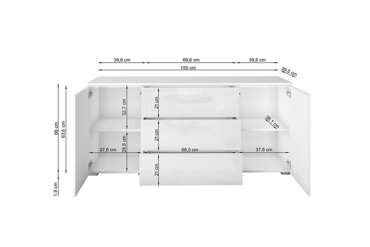 SIDEBOARD 150/67,9/39,5 cm  in Eiche Wotan  - Eiche Wotan/Grau, Lifestyle, Holzwerkstoff/Kunststoff (150/67,9/39,5cm) - P & B