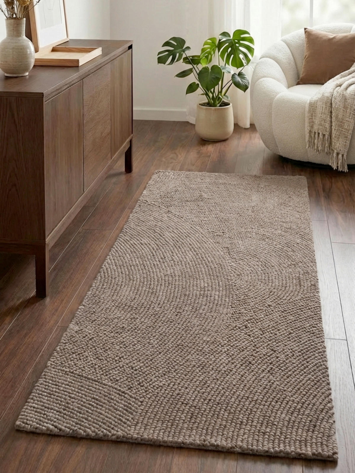 LÄUFER 80/300 cm Eleni  - Taupe, Basics, Textil (80/300cm) - Hanse Home