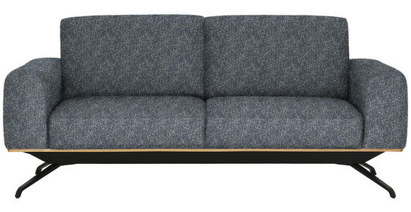 3-SITZER-SOFA in Struktur Dunkelgrau  - Dunkelgrau/Schwarz, Design, Holz/Textil (196/85-104/95cm) - Novel