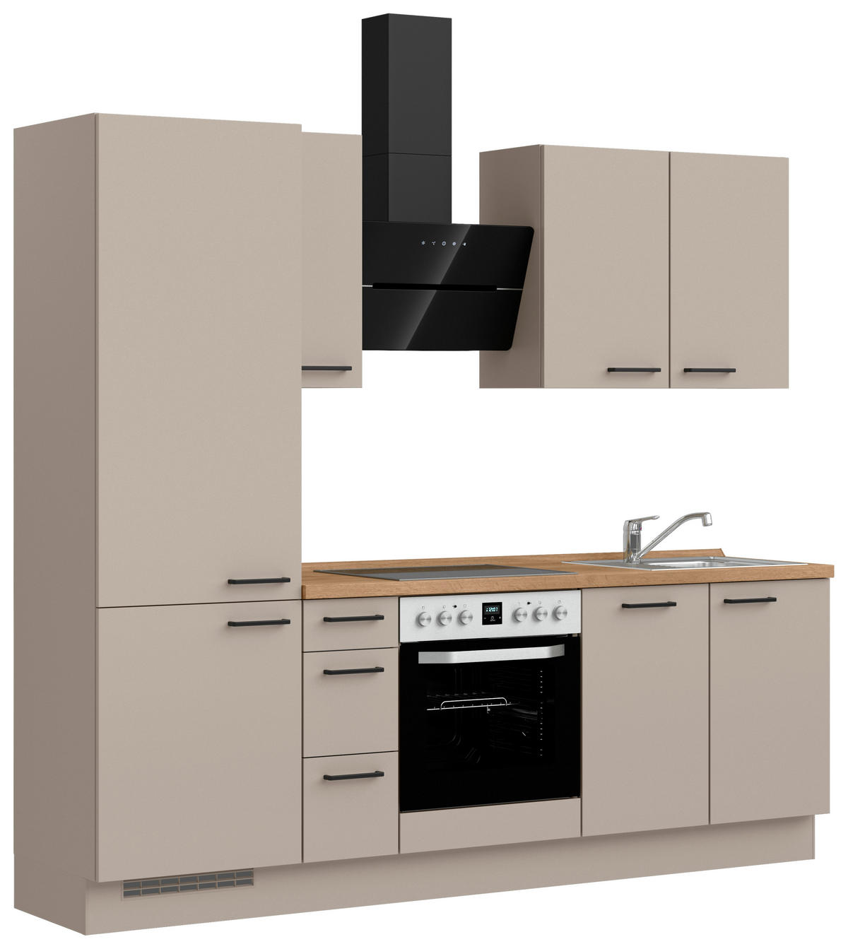KÜCHENLEERBLOCK Easytouch 240 cm  in Eichefarben, Sandfarben  - Sandfarben/Eichefarben, MODERN, Holzwerkstoff/Metall (240cm) - Nobilia