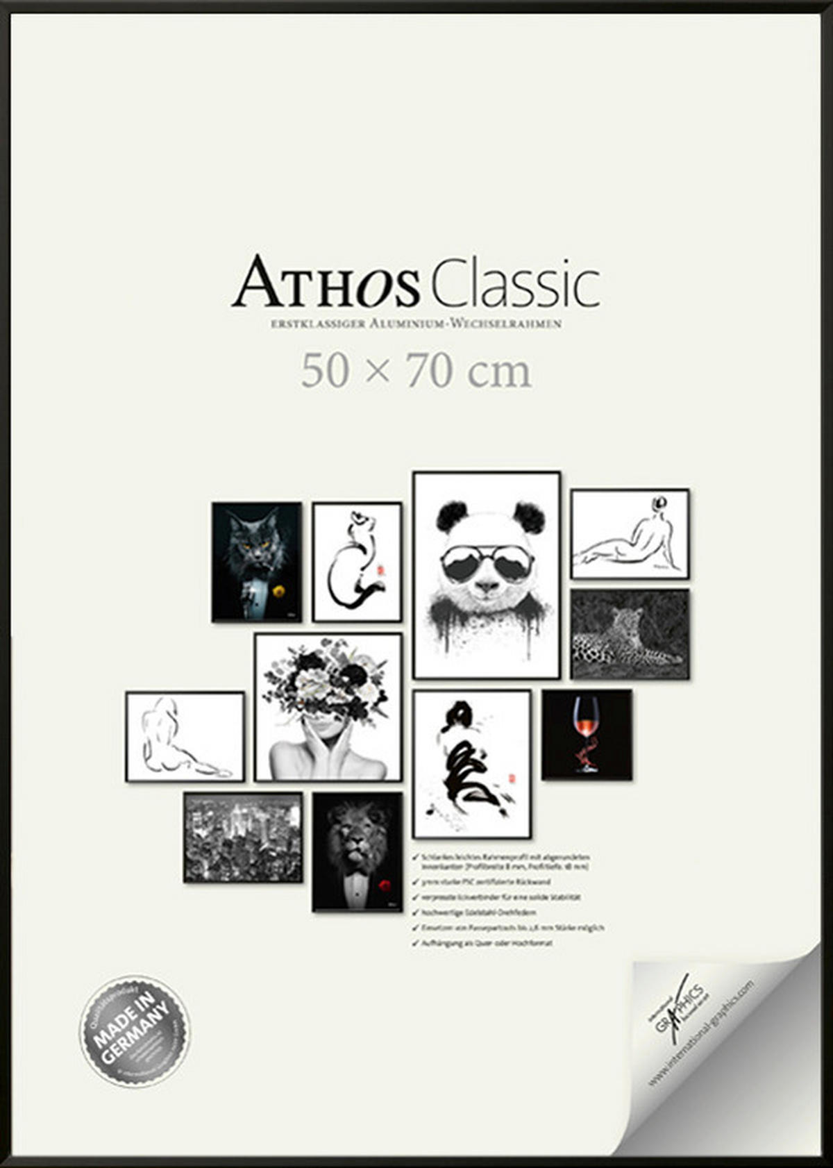 BILDERRAHMEN - Schwarz, Basics, Papier/Holzwerkstoff (50/70/1,8cm)