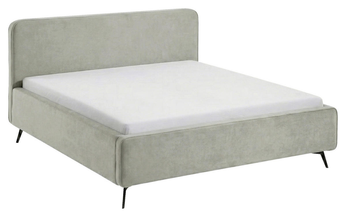 POLSTERBETT Hellgrau 140/200 cm  - Hellgrau/Schwarz, MODERN, Holz/Textil (140/200cm) - MID.YOU