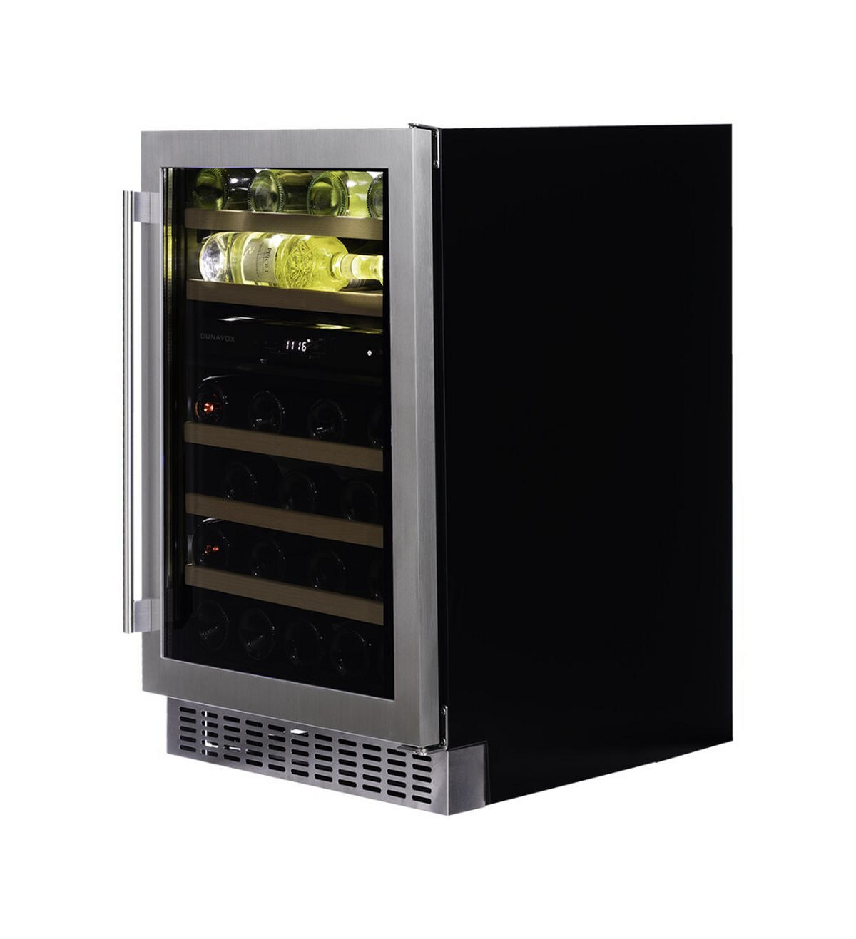 WEINKÜHLSCHRANK DAUF-38.100DSS  - Edelstahlfarben, Basics, Glas/Holz (49,5/82/57,5cm)