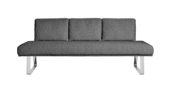 SITZBANK 209/92/78 cm in Grau - Chromfarben/Grau, Design, Textil/Metall (209/92/78cm) - Dieter Knoll