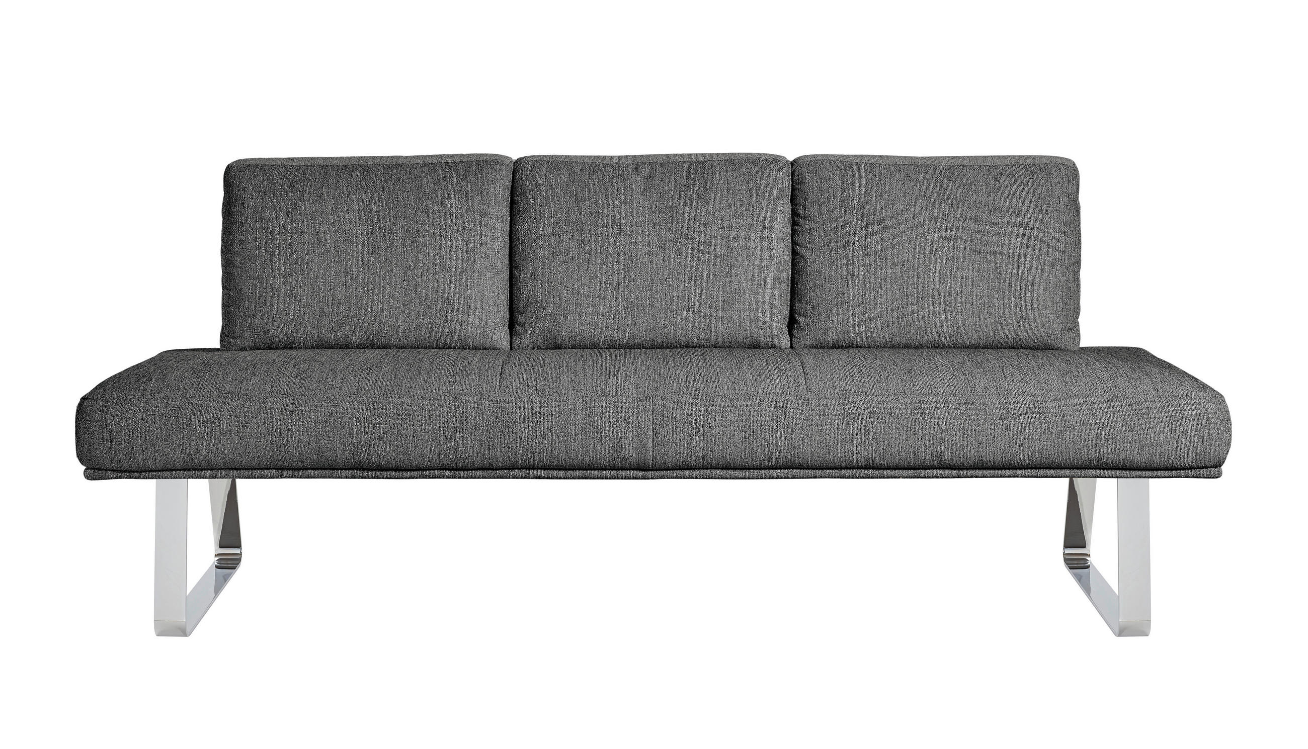 SITZBANK 209/92/78 cm  in Grau  - Chromfarben/Grau, Design, Textil/Metall (209/92/78cm) - Dieter Knoll
