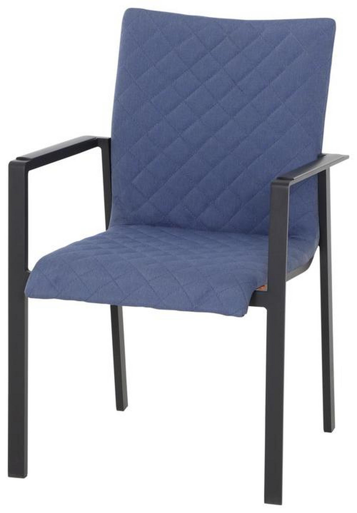 STAPELSESSEL Aluminium Anthrazit, Blau  - Blau/Anthrazit, Design, Textil/Metall (62,5/88/58cm)