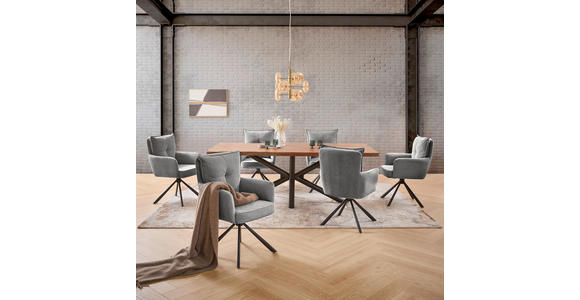 ARMLEHNSTUHL  in Eisen Cord  - Taupe/Schwarz, Design, Textil/Metall (60/95/67cm) - Novel