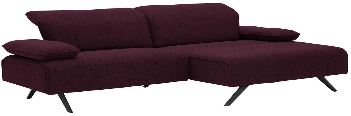 ECKSOFA in Flachgewebe Lila  - Anthrazit/Lila, Design, Textil/Metall (280/165cm) - Johann Jakob