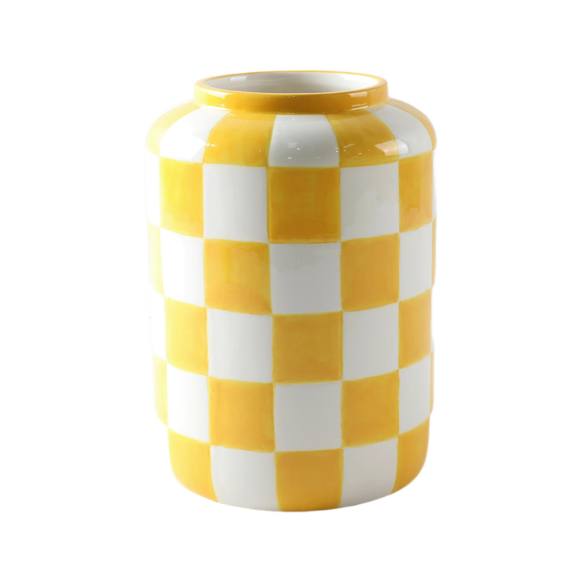 VASE 18.1 cm  - Gelb/Weiß, Basics, Keramik (13,5/18,1cm)