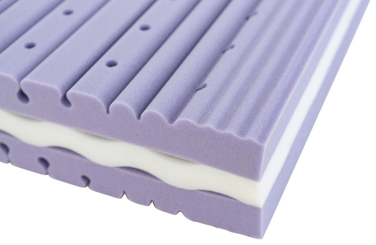 KALTSCHAUMMATRATZE Alpenruhe 90/200 cm Höhe ca. 19 cm  - Grauweiß, KONVENTIONELL, Textil (90/200cm) - Träumeland