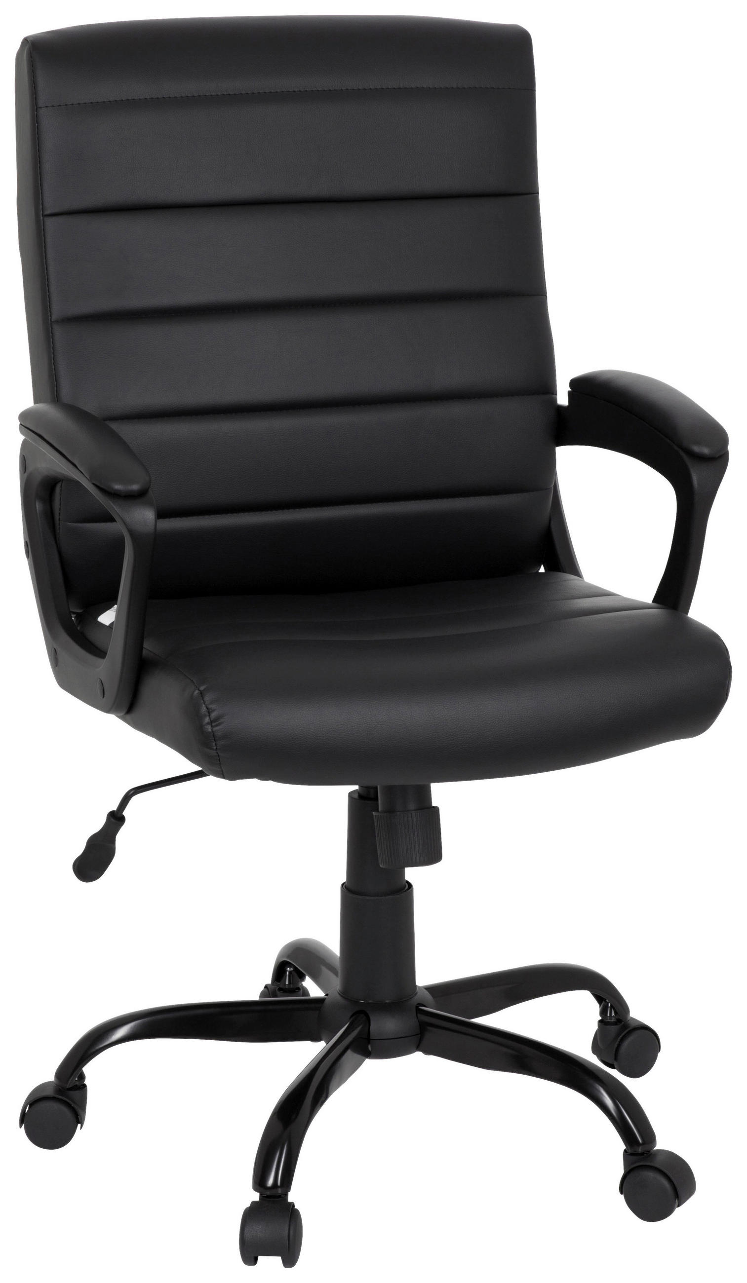 CHEFSESSEL Lederlook Schwarz  - Schwarz, MODERN, Kunststoff/Textil (61/102/52cm) - MID.YOU