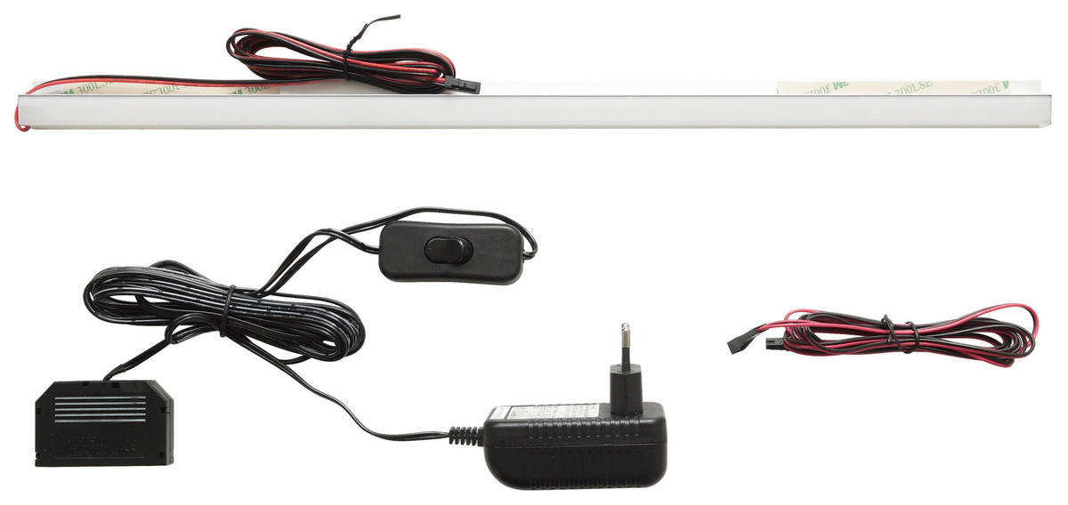 GLASBODENBELEUCHTUNG 40/2/2 cm   - Silberfarben, Design, Kunststoff/Metall (40/2/2cm) - MID.YOU