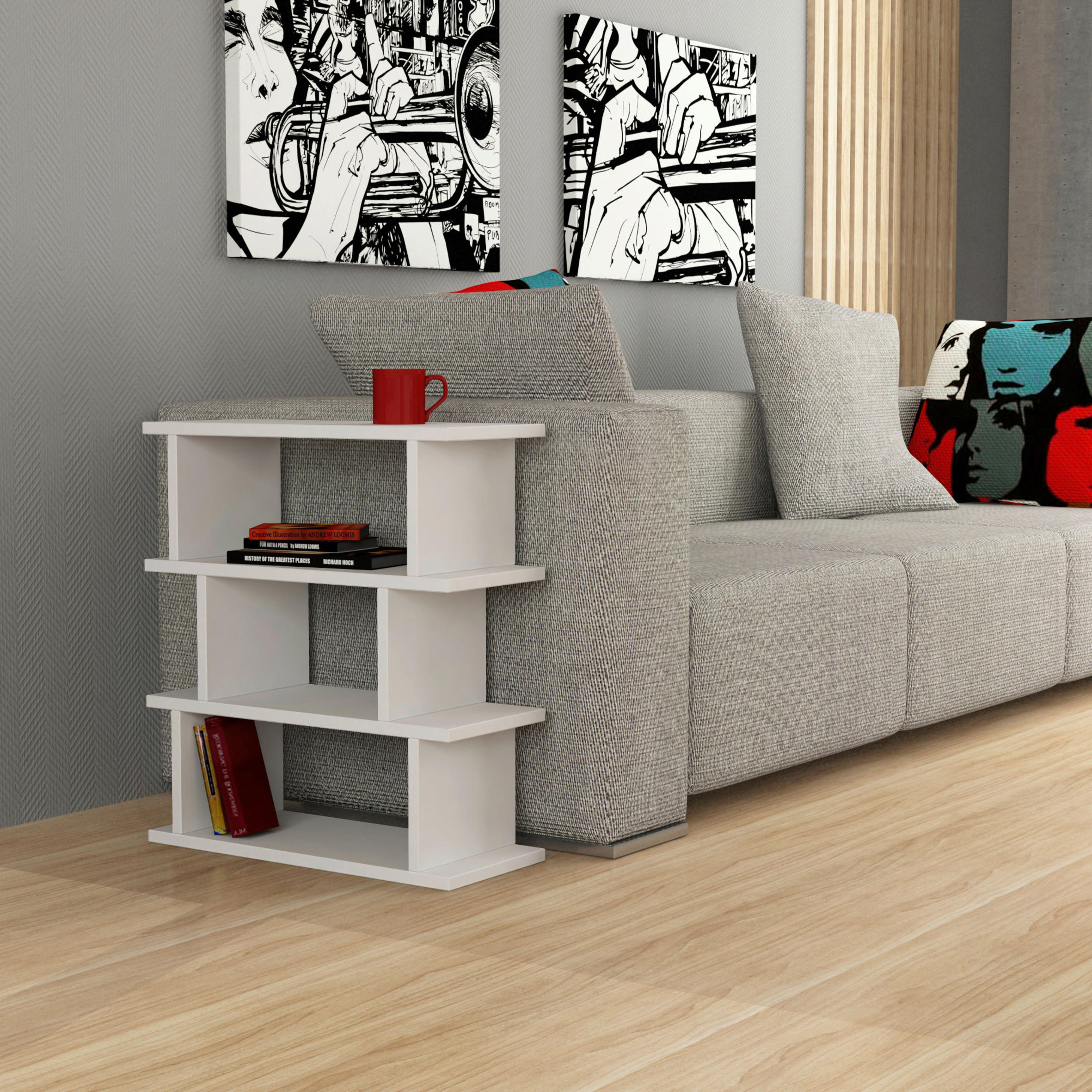 BEISTELLTISCH in Holzwerkstoff 54/22/60 cm  - Weiss, Design, Holzwerkstoff (54/22/60cm) - Livetastic