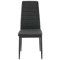 STUHL Leinenoptik Dunkelgrau  - Dunkelgrau/Schwarz, Design, Textil/Metall (41/98/52cm) - Ti'me
