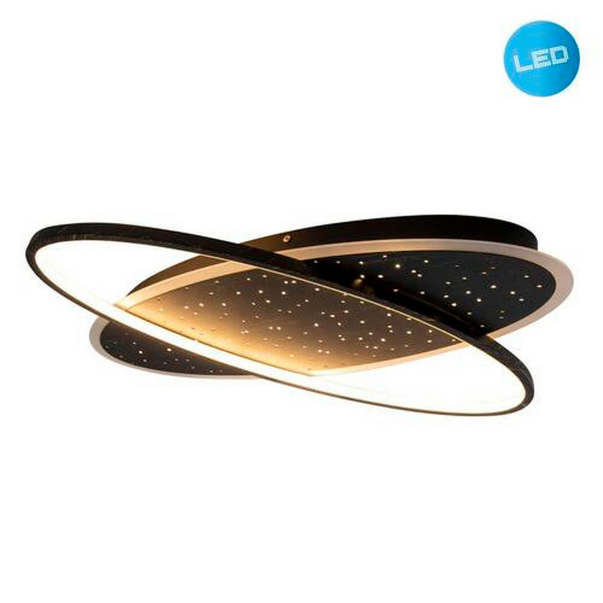 LED-DECKENLEUCHTE   - Goldfarben/Schwarz, Design, Kunststoff/Metall (60/6,5/47cm) - Näve