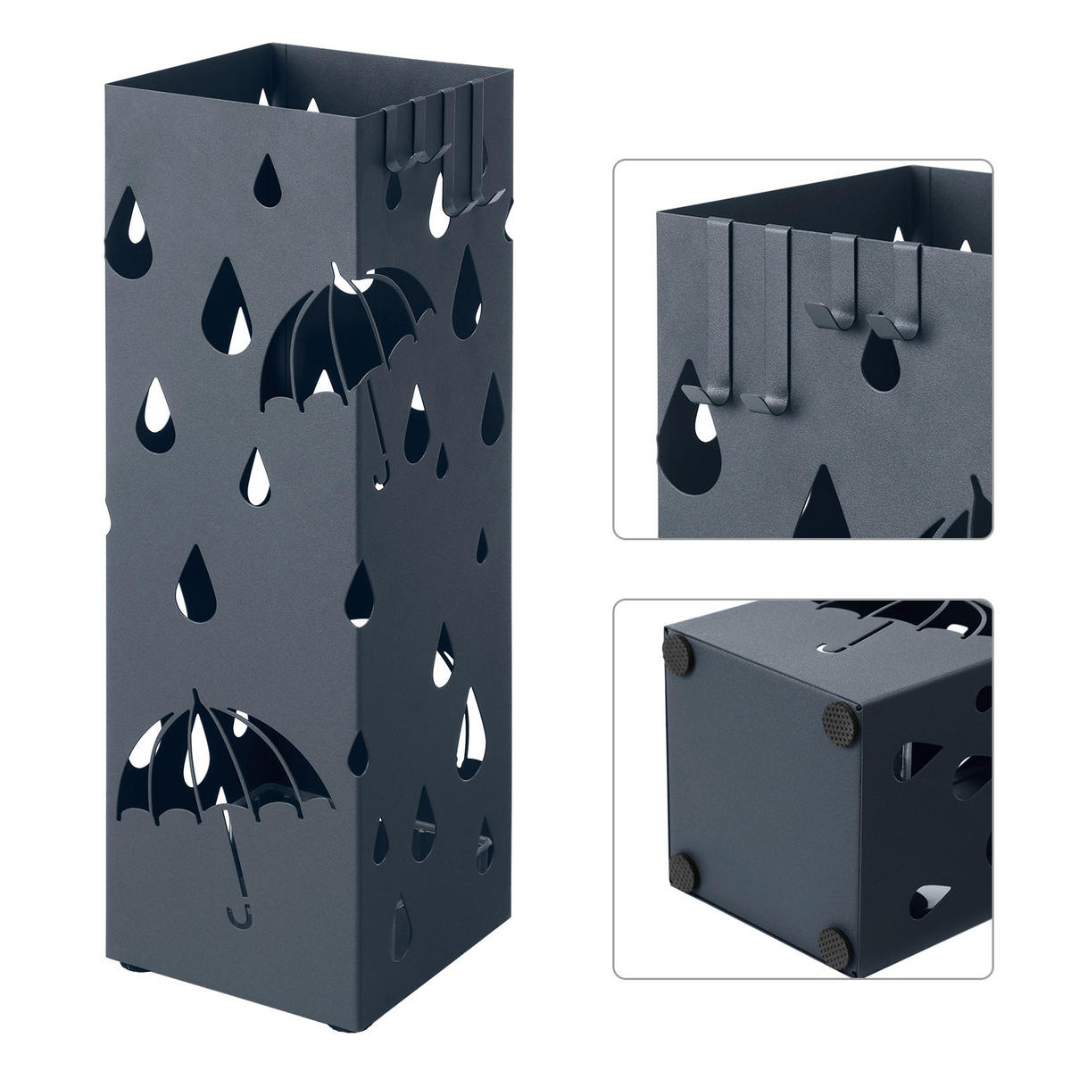 SCHIRMSTÄNDER Metall Grau  - Grau, Basics, Metall (15,5/49/15,5cm)