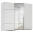 SCHWEBETÜRENSCHRANK  in Grau, Weiß  - Alufarben/Weiß, KONVENTIONELL, Glas/Holzwerkstoff (301/223/68cm) - Novel