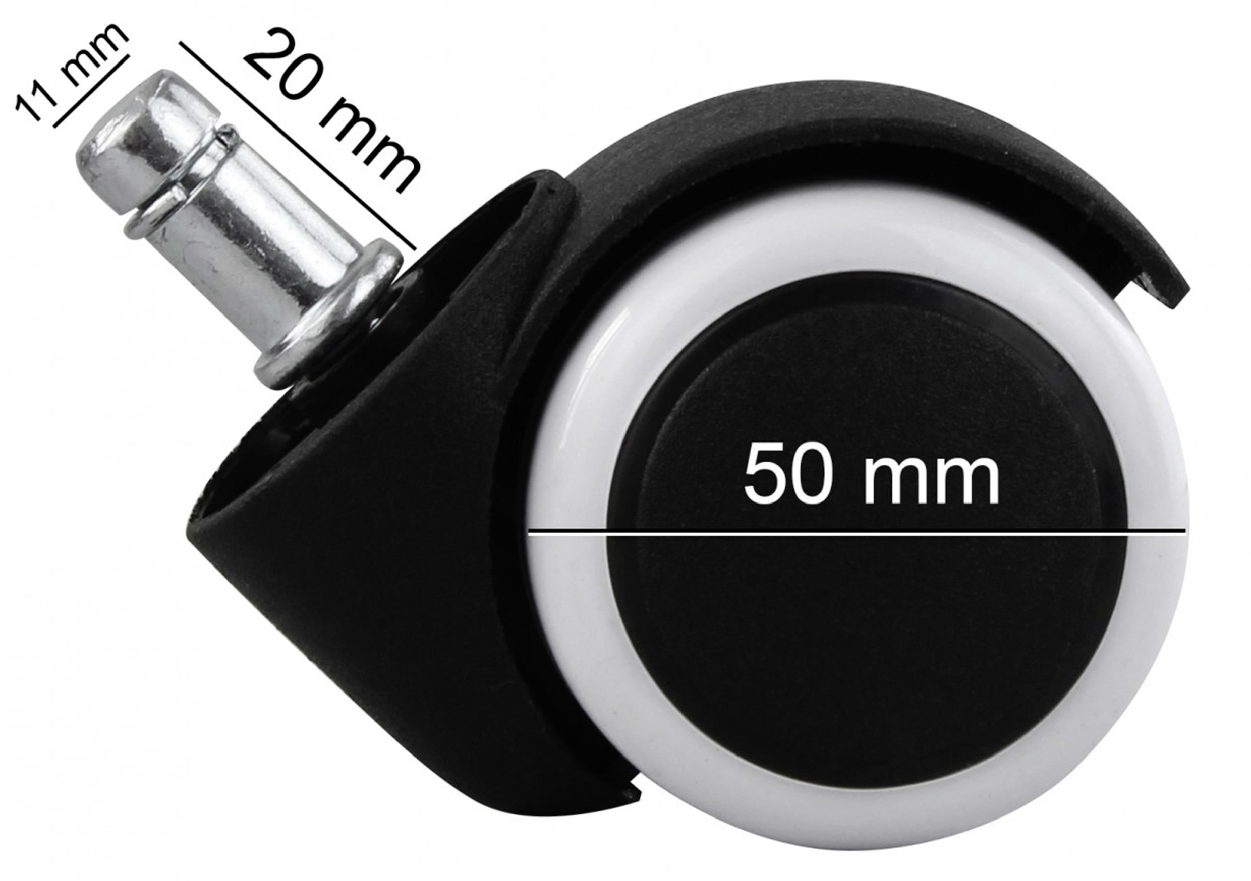 KOLEČKO PRO OTOČNÉ ŽIDLE - bílá, Basics, plast (5cm) - MID.YOU