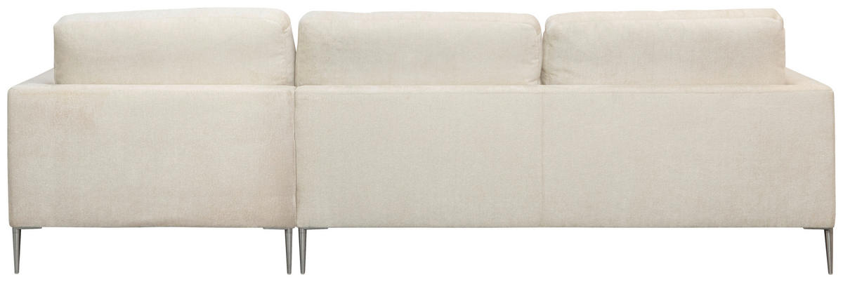 ECKSOFA Beige Chenille  - Beige/Silberfarben, KONVENTIONELL, Textil/Metall (284/143cm) - Carryhome