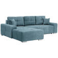 ECKSOFA Türkis Webstoff  - Türkis/Silberfarben, Design, Kunststoff/Textil (194/280cm) - Carryhome