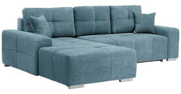 ECKSOFA in Webstoff Türkis  - Türkis/Silberfarben, Design, Kunststoff/Textil (194/280cm) - Carryhome