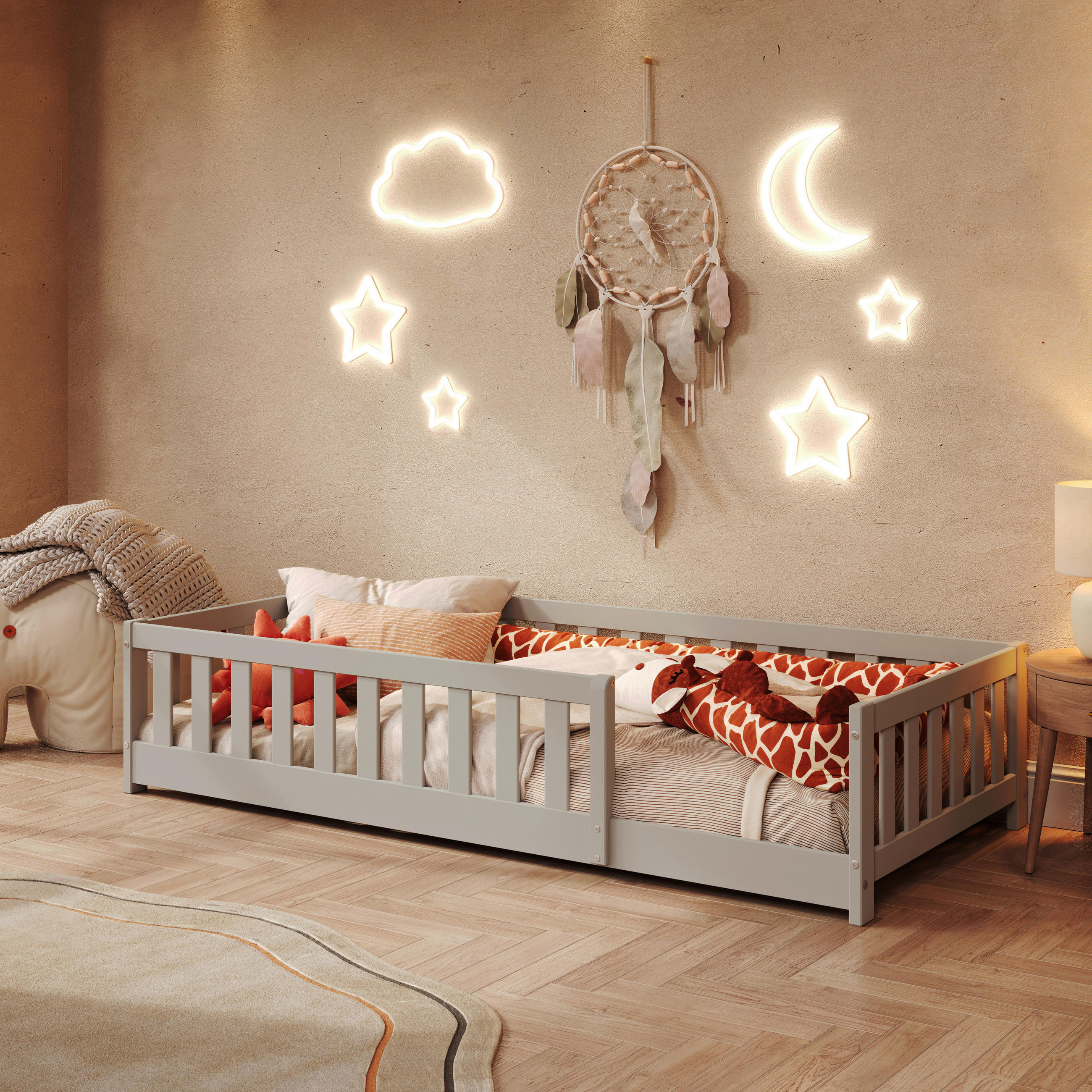 BODENBETT. 90/200 cm  in Taupe  - Taupe, MODERN, Holz/Holzwerkstoff (90/200cm) - P & B