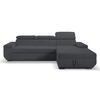 ECKSOFA LARS Anthrazit Cord  - Chromfarben/Anthrazit, Design, Kunststoff/Textil (268/189cm) - Livetastic