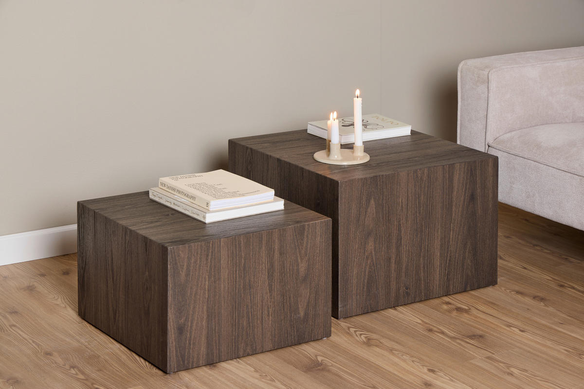 COUCHTISCHSET in Holzwerkstoff 50/58/40/50/33/58 cm  - Dunkelbraun, Design, Holzwerkstoff (50/58/40/50/33/58cm)
