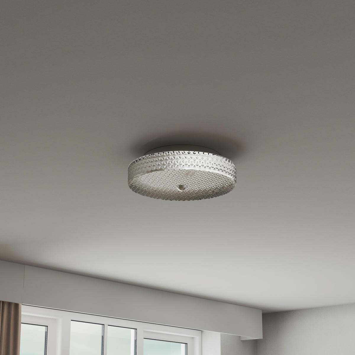 Plafonieră Cu Led 18 W  30/9,5 cm    - străveziu, Konventionell, sticlă/metal (30/9,5cm) - Glandor
