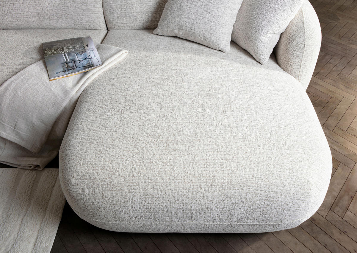 ECKSOFA Flachgewebe Creme, Beige  - Beige/Creme, Modern, Kunststoff/Textil (275/162cm) - Carryhome