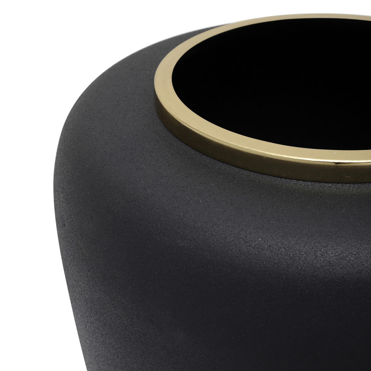 VASE  - Goldfarben/Schwarz, Trend, Metall (33.5/35cm) - Kayoom