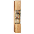 VITRINE in massiv Asteiche Eichefarben - Eichefarben/Schwarz, Natur, Glas/Holz (35/205,7/39,5cm) - Valnatura